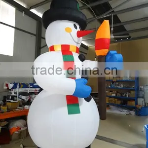 Giant Inflatable Snowman With Broom for Festival Decoration thumbnail-3