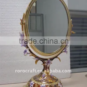 Craft Pewter Design Enamel Paint Gift Table Stand Mirror thumbnail-1
