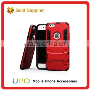 [UPO] 2 in 1 Protective Dual Layer Rugged Armor Iron Man With KickStand Phone Case for Apple IPhone 6 6s Plus thumbnail-1