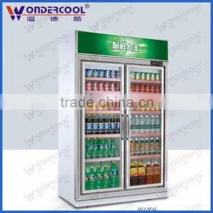 688L Soft Drink Commercial Used Vertical Double Door Display Coolers thumbnail-2