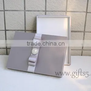 Luxury Wedding Invitation Boxes With Pearl Ribbon thumbnail-4