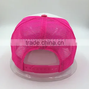 Colorful Rubber Print Letter 5 Panel Mesh Trucker Cap thumbnail-3