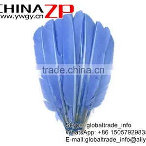 CHINAZP Imitation Eagle Plume Dyed Blue Bulk Turkey Pointers Quill Large Feathers for Fashion Decorations thumbnail-2