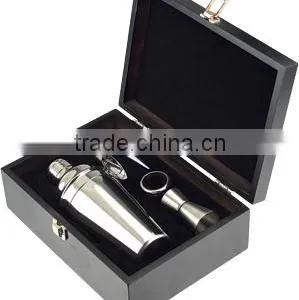 Duluxe Bar Accessories Gift Set,stainless Steel Cocktail Bar Set,with Black Wooden Box thumbnail-1