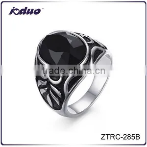 High Quality 2016 Retro Style Agate Stainless Steel Ring thumbnail-1