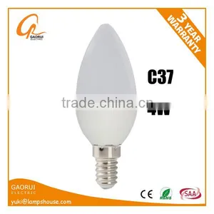 4W 85-265V 90Lm/W Led C37 Candlelight Aluminum and Platic Material Made in China thumbnail-1