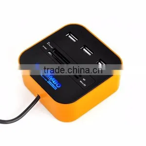 ShenZhen Factory Wholesale Colorful Promotional 3 Ports 2.0 USB Mini Hub thumbnail-1