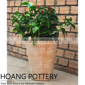 Tall Red Clay Terracotta Flower Pot - Vietnamese Ceramic thumbnail-1