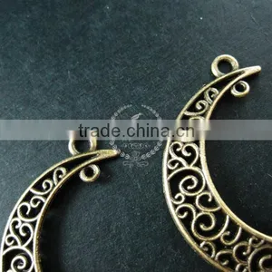 36x32mm Vintage Style Antiqued Bronze Moon Connector DIY Pendant Charm Supplies Findings 1810417 thumbnail-4