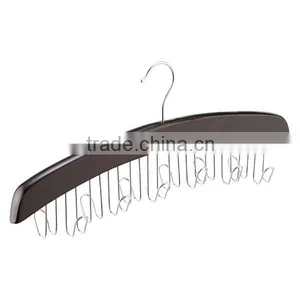 Natural Hardwood 24 Ties Organizer Wooden Rotating Tie Hanger thumbnail-4