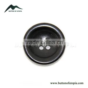 Real 4 Holes Round Rim Black Horn Buttons for Suit, Jacket, Sweater thumbnail-1