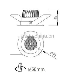 Jewelry Showcase 4w Recessed in LED Cob Mini Ceiling Light BW8206 thumbnail-2
