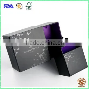 2016 New Matte Custom Made Logo Printed Clamshell Cardboard Jewelry Box thumbnail-5