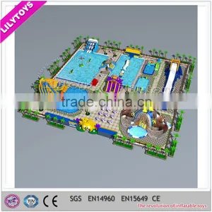 Newest Giant Inflatable Frame Pool Amusement Park for Sale, Outdoor Giant Inflatable Moving Water Park thumbnail-1
