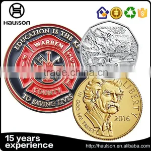 Factory Directly Sell High Quality 2D Hydraulic Pressure Customized Brass Nickel Plating Soft Enamel Cheap Souvenir Coin thumbnail-2