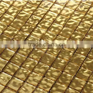 High Quality 24 K Real Gold Glass Mosaic JYHD02 Wave Gold Glass Mosaic Tiles Church Decoration for Wall thumbnail-1