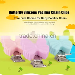 Wholesale New Product Silicone Butterfly Clip Accessories Teether Chain thumbnail-2