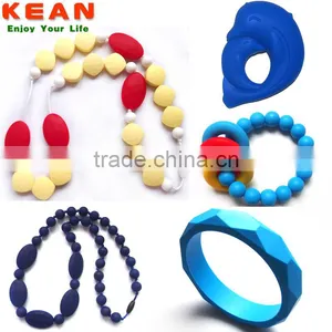 BPA Free Silicone Jewellry Accessories Beaded Necklace for Baby Teething Chew thumbnail-4