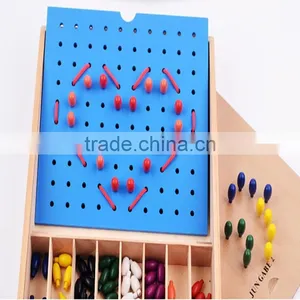 Kingdergarten Wooden Education Toy Froebel Jun Gabe2 Teaching AIDS Early Learning Tool Colorful Beads thumbnail-1