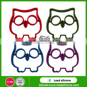 Factory Wholesale Food Grade Owl Shape Silicone Fried Egg Mold, Non-stick Silicone Egg Rings thumbnail-1