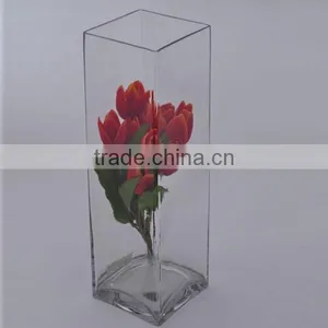 Handblown Tall Square Glass Vases Cheap thumbnail-1