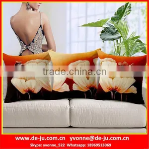 Triptych Flowers Handcrafted Cushion Cover thumbnail-1