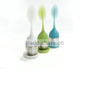 Durable Food Standard Silicone Tea Filter With Stainless Steel Tea Ball thumbnail-1