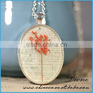 Handmade Clear Resin 30mm 20mm Dried Pressed Real Flower Pendant thumbnail-3