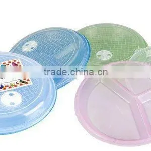 3section Microwave Round Container Plastic Lunch Box thumbnail-1