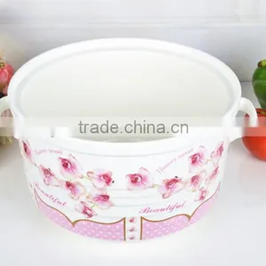 9" Ceramic Microwave Pot With Glass Lid thumbnail-6