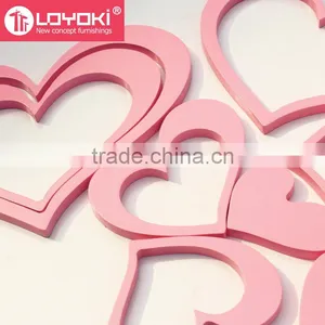 Cute Love Shape Wood Sticker Home Accessories Room Decor 3d Wall Stickers for Kids Wall Murals Home Decor Wholesale thumbnail-4