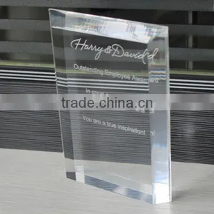 Custom Free Standing Small Rectangle Horizontal Memorial Award Plaque Acrylic Plaques thumbnail-1
