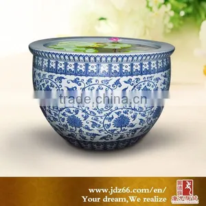 Grand and Magnificent Hand Painted Large Blue and White Ceramic Plant Pots thumbnail-1