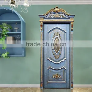Classic French Style Solid Wood Framed Swing Single Entry Door BF11-09223b thumbnail-6