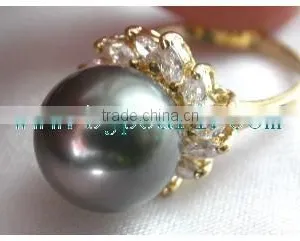 18K Gold Ring Diamond Ring and Seawater Pearl Ring thumbnail-2