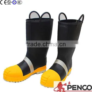 Fire Safety Boots Black Rubber Steel Toe Proteced Foot and Angle Flame Retardant Line Thread CE Rubber Safe Safety Products thumbnail-3