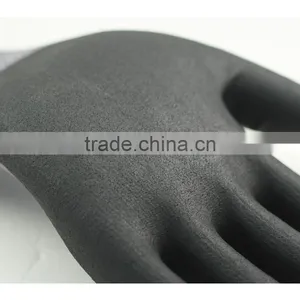 NMSAFETY 13 Gauge Knitted Nylon and Spandex Liner Coated Black Foam Nitrile on Palm Soft Working Safety Goves thumbnail-3