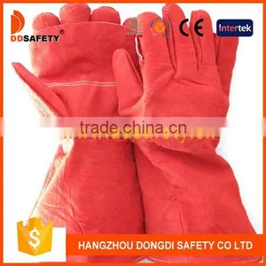 DDSAFETY 2017 Red Cow Split Welding Gloves With Full Lining thumbnail-1