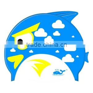 Kids Catoon Swim Cap With 100%silicone,kids Fish Shape Swim Cap thumbnail-1