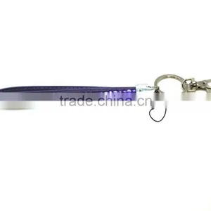 Purple Promotion Gift PU Leather Key Chain With Crystal Gem, Swivel Snap Hooks, Key Ring Accembly, Acrylic Gem Key Chain thumbnail-3
