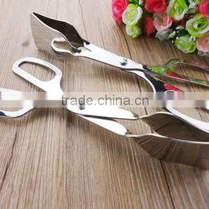 OEM Logo Cooking Tools Utensils 10inch Stainless Steel Kitchen Scissor Tongs , Bbq Scissor Tongs thumbnail-1