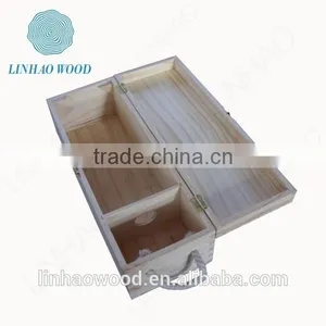 Natural & Simple Wooden Wine Box With Locker Lid ;whole Sale Wine Box thumbnail-2