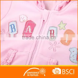 Nice Toddler Pink With Hood And Applique Jacket thumbnail-3