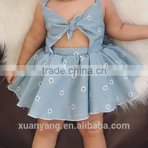 New Arrival Baby Boutique Clothing off Shoulder White Flower Skirt Designer One Piece Party Dress thumbnail-4