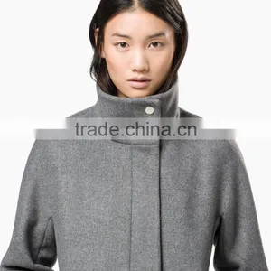 Grey Color Stylish Design Lady Coat thumbnail-2