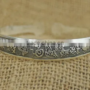 Yiwu Factory Wholesale Cuff Bangle Antique Silver Open Cuff Bangle for 2016 Promotional Items thumbnail-1