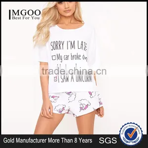 Women Summer Sleepwear Wholesale Custom Design Short Pajamas Baggy Soft Pyjama Set With Private Brand thumbnail-1