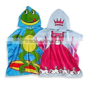 Colorful Printed Cape-style Hooded Towel Poncho Pattern and Custom Kids Hooded Poncho Terry Towel thumbnail-1