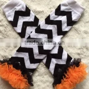 2014 New Girls Halloween Dress Pumpkin Dress Chevron Dress thumbnail-5