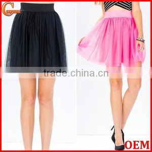 Adorable High Waist Full Lining Tulle Skirt Fashion Lady Skirt thumbnail-1